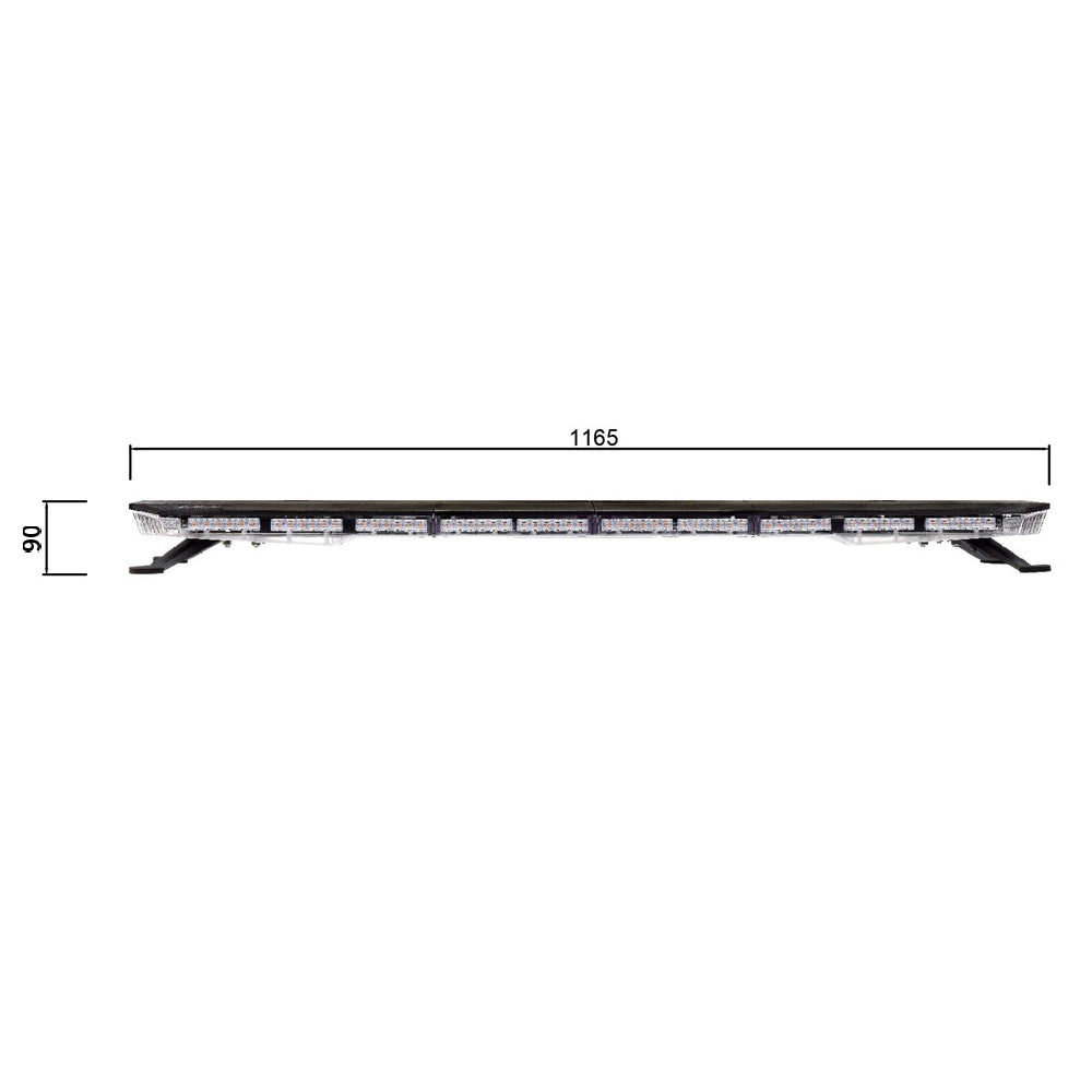 Classic 1200mm 360° Amber Light Bar + Control Panel