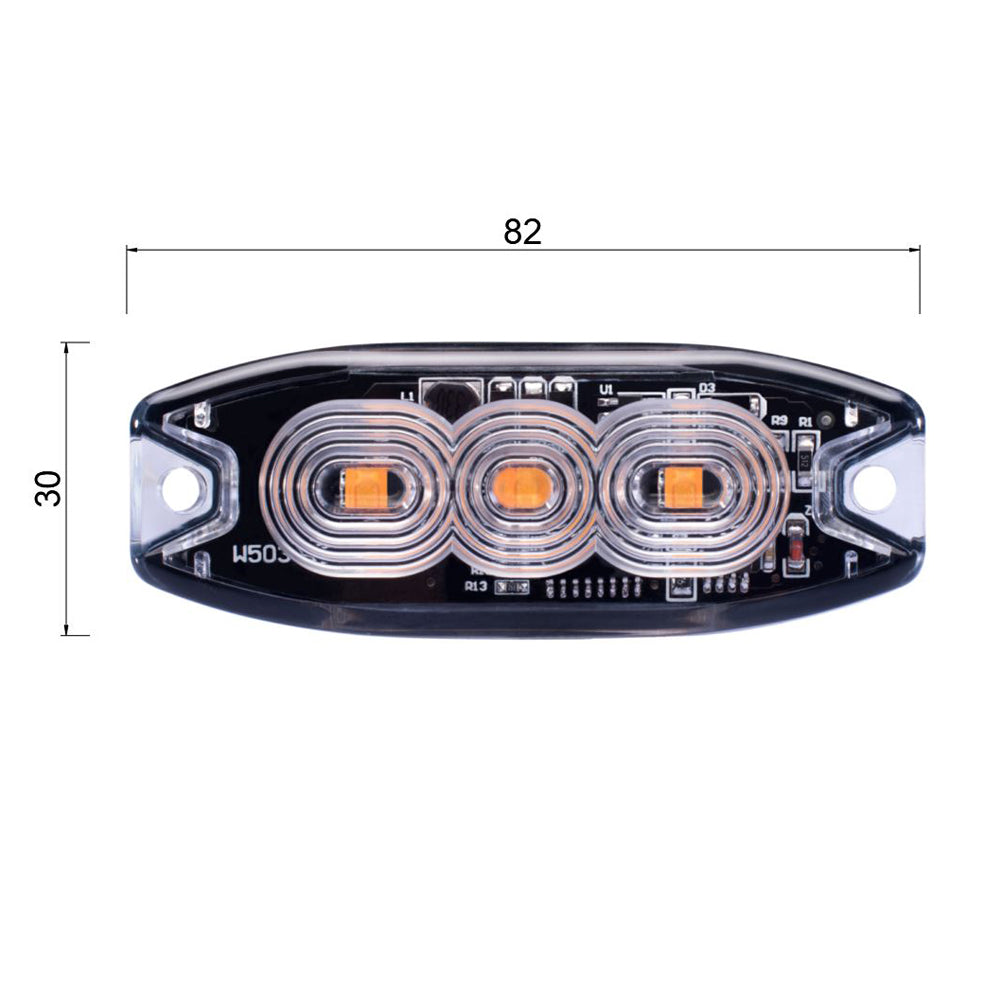 Super Slim Surface Mount Amber Light 3 LEDs