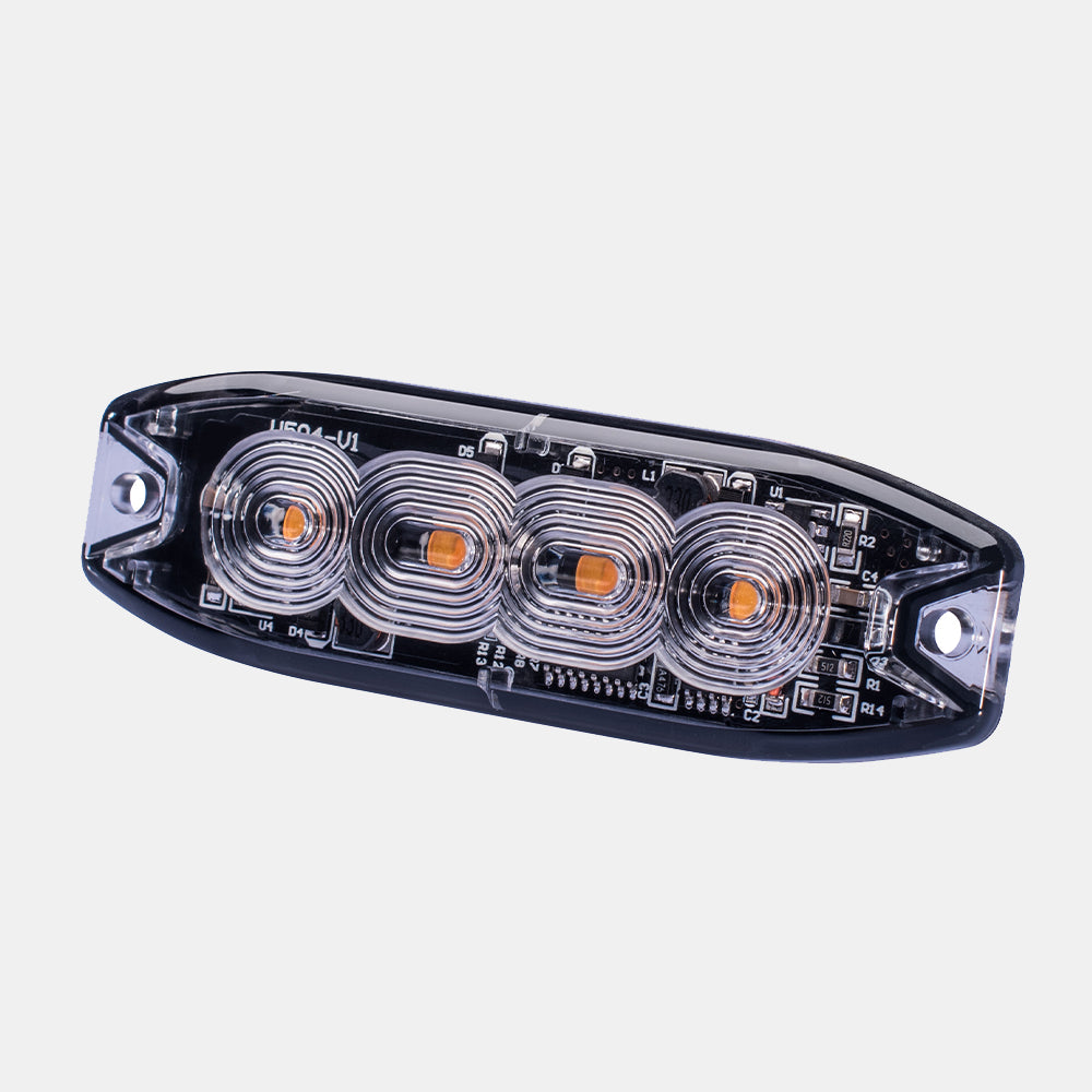 Super Slim Surface Mount Amber Light 4 LEDs