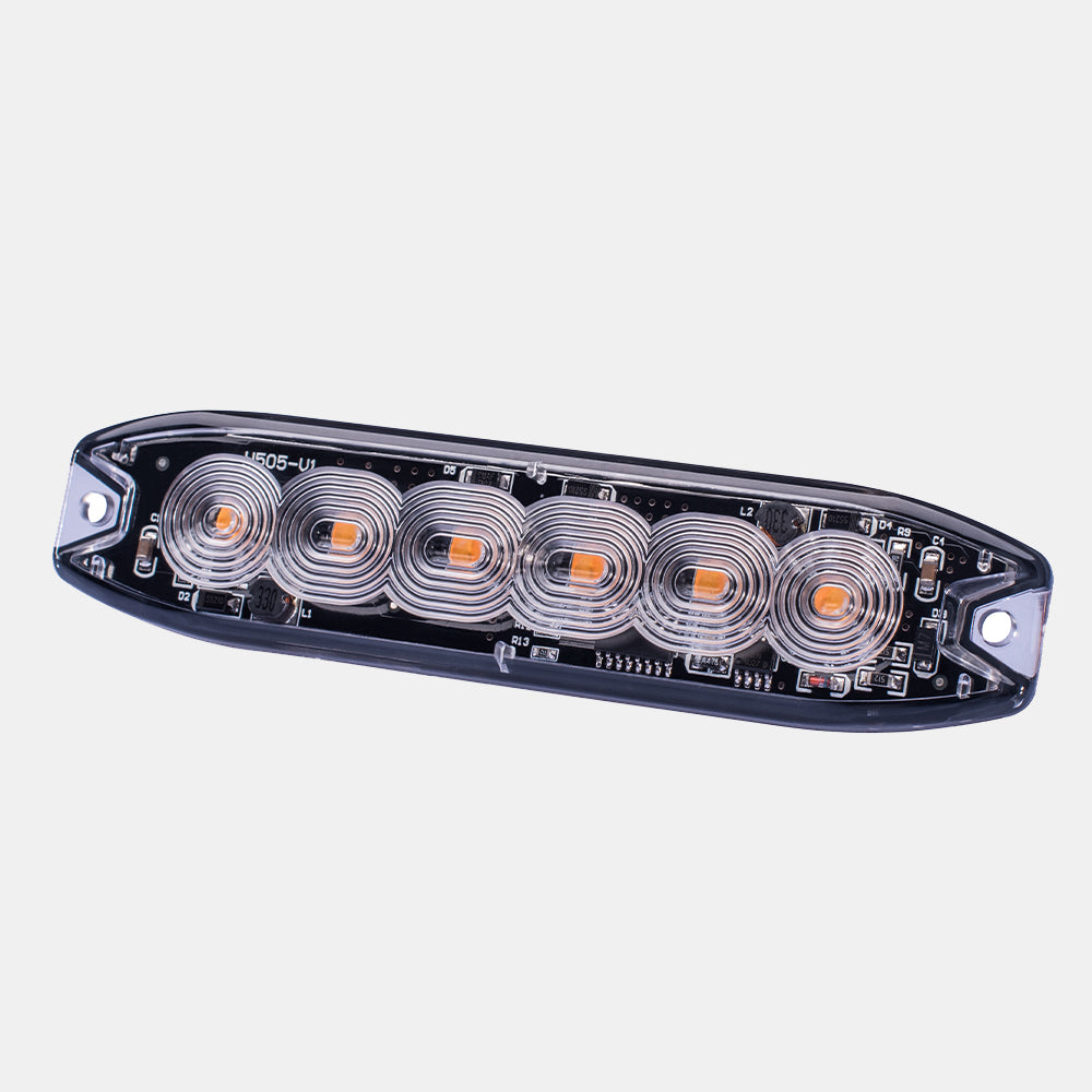 Super Slim Surface Mount Amber Light 6 LEDs