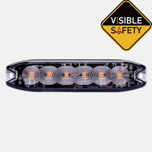 Super Slim Surface Mount Amber Light 6 LEDs