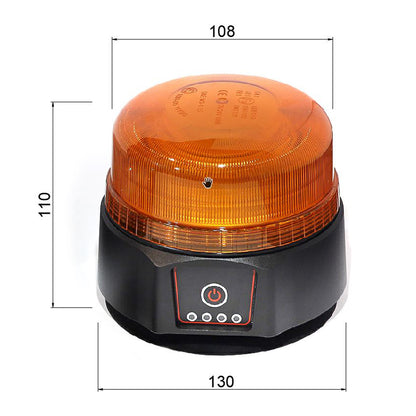 Compact 360° Rechargeable Amber Beacon + Remote Control