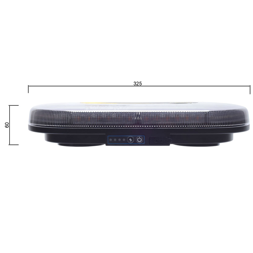 Modern Medium 360° Rechargeable Amber Light Bar + Remote Control
