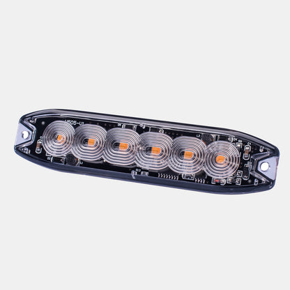 Super Slim Surface Mount Amber Light 6 LEDs