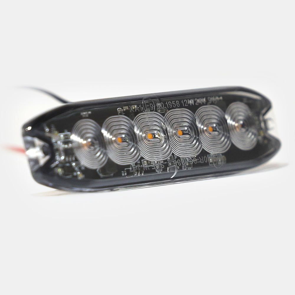 Super Slim Surface Mount Amber Light 6 LEDs