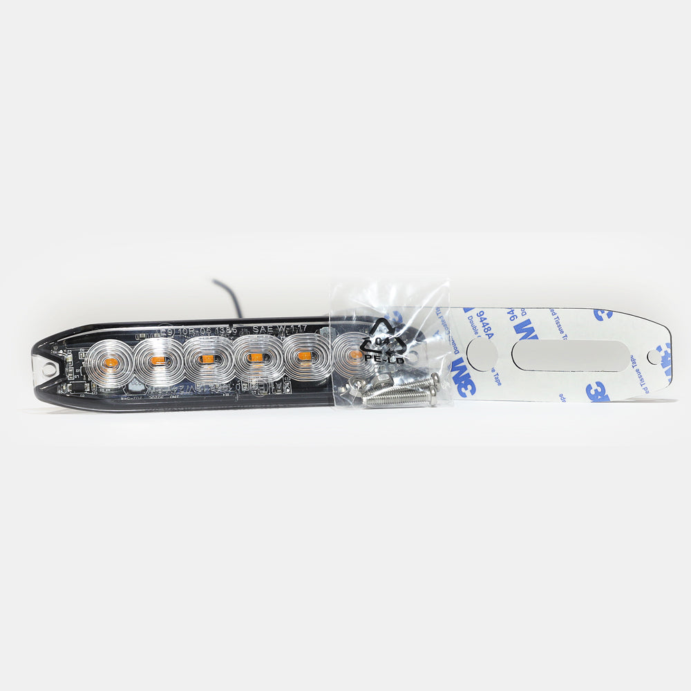 Super Slim Surface Mount Amber Light 6 LEDs