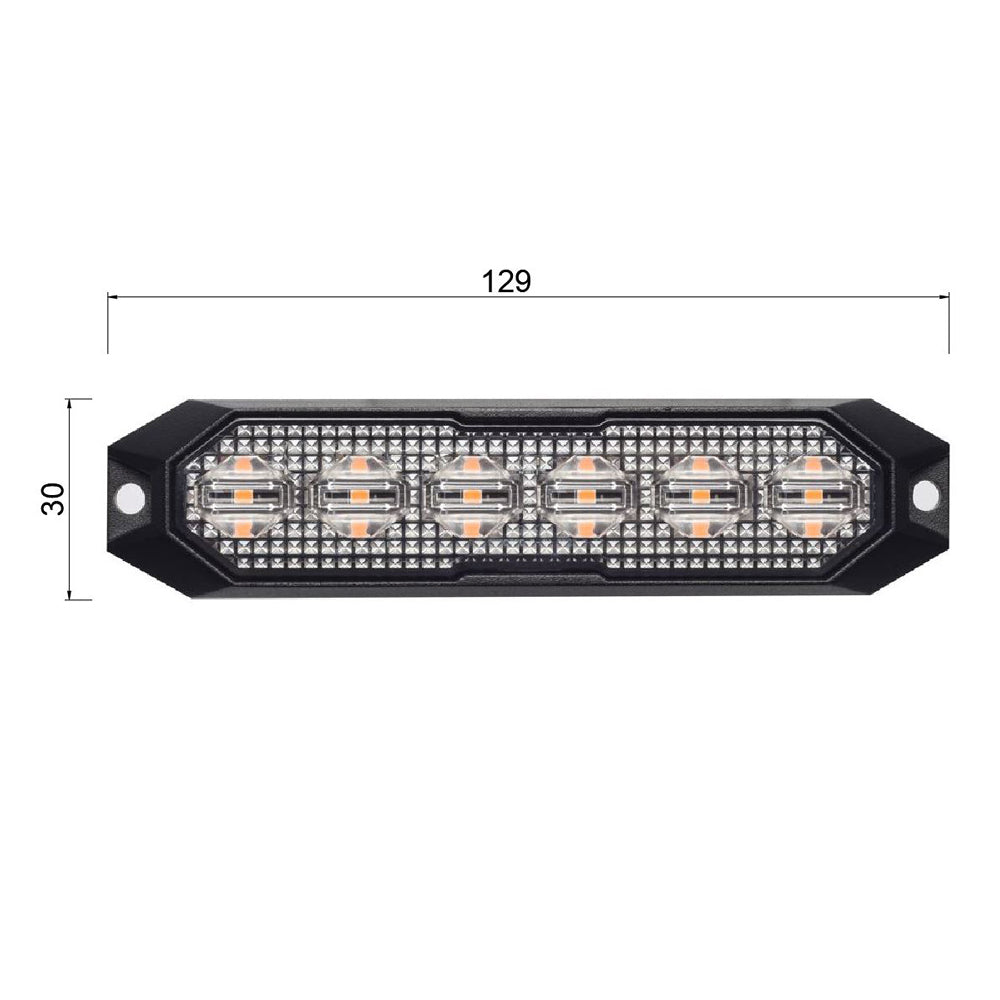 Rugged Surface Mount Amber Light 6 LEDs