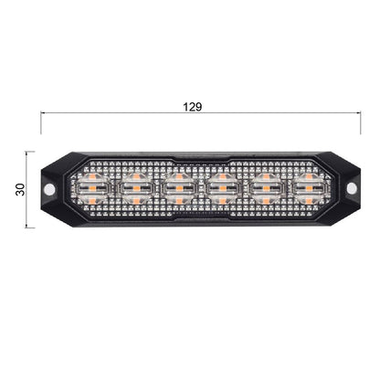 Rugged Surface Mount Amber Light 6 LEDs