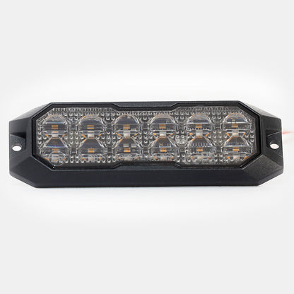 Rugged Surface Mount Amber Light 12 LEDs - Smoked Lens