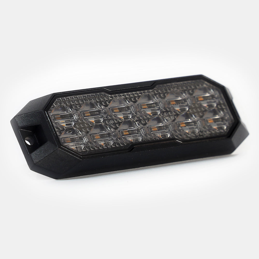 Rugged Surface Mount Amber Light 12 LEDs - Smoked Lens